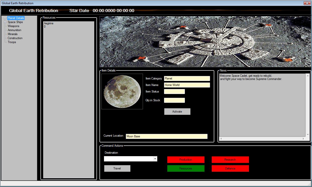 Front Screen of Global Earth Retribution