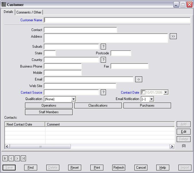 Sample Screen Design for Data Entry
